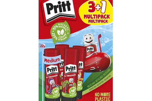 
As first adhesive manufacturer worldwide Henkel will introduce plastic-free blister packaging starting with the Pritt glue stick in summer 2022.