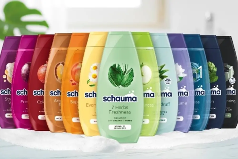 Schauma bottles in all rainbow colors
