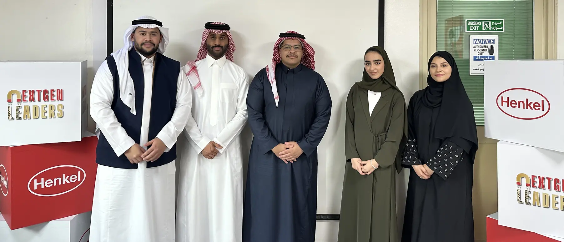 Left to right: Omar Ghawanni, Mubarak Alomani, Suliman Alatawi, Roaa Alawami and Hanan Alarnous