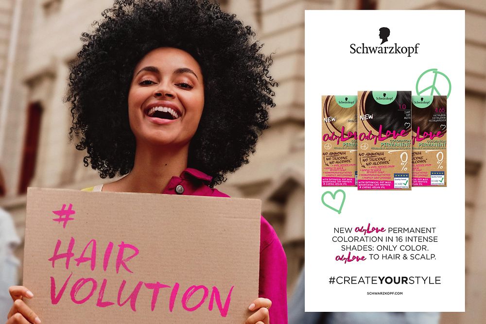 Only Love, Schwarzkopf’s new permanent hair coloration free from ammonia, silicone and alcohol 